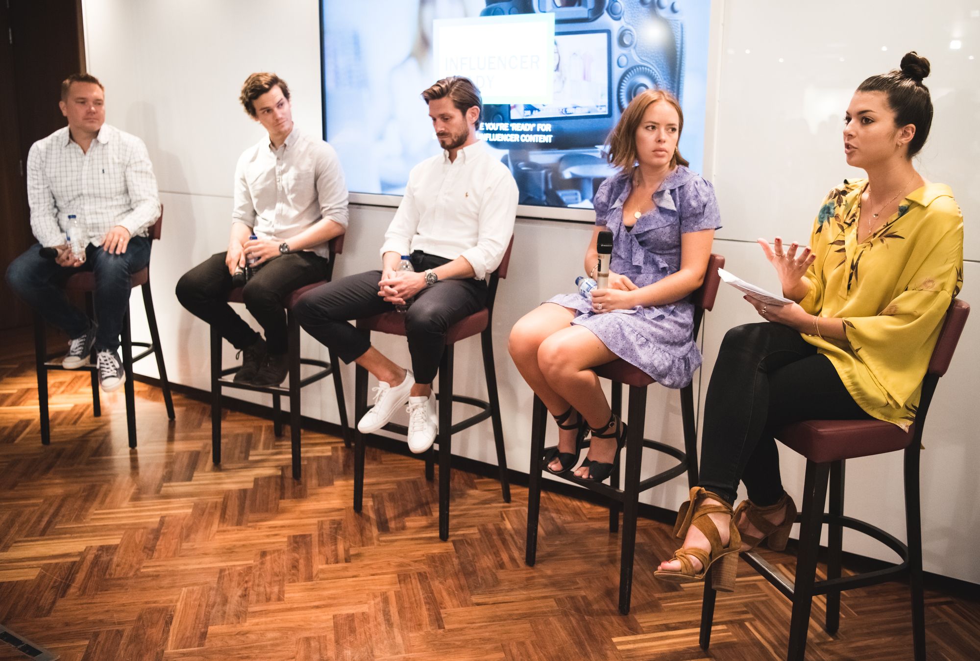 panel with Takumi, GLEAM, Tanya Burr and Ana